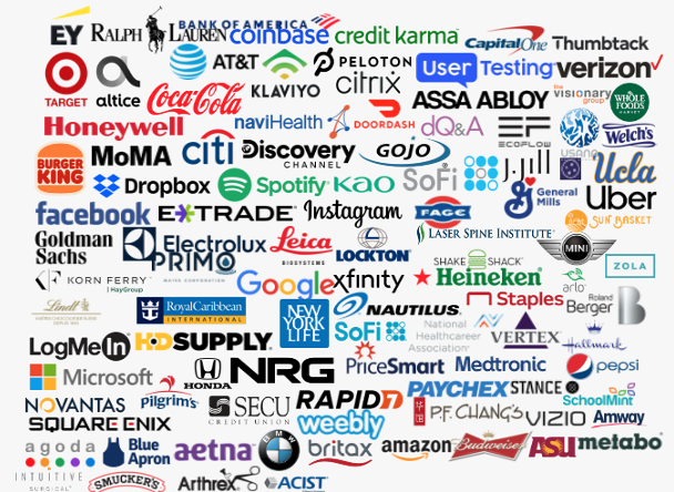 Collage of client logos